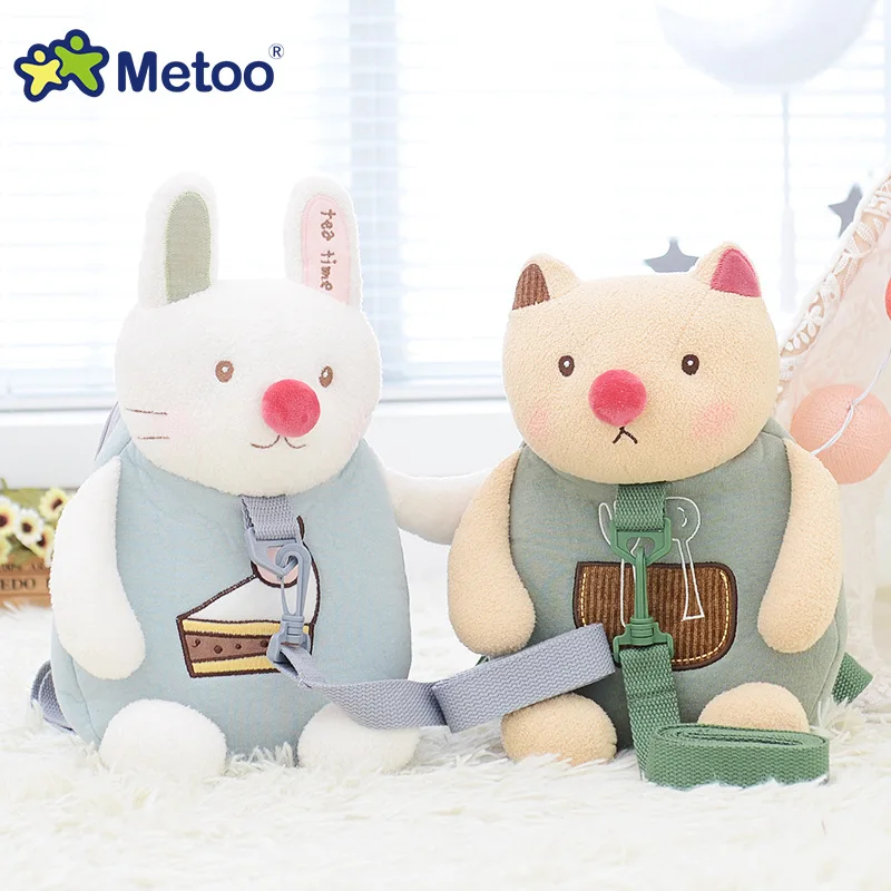 

1Pcs Metoo Cartoon Animal Plush Backpack Bag With Traction Belt Cute Kids School Bag Kingdergarten Stuffed Toys For Boys Girls