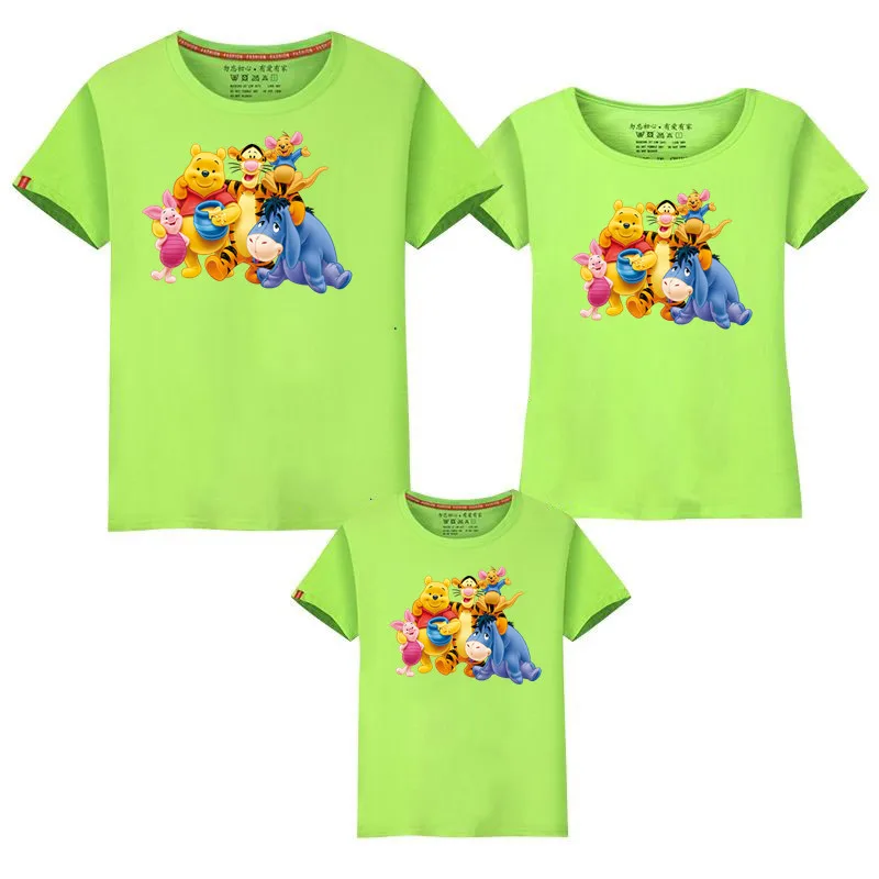 Семейная футболка Винни Одинаковая одежда для семьи Одежда для мамы и дочки футболка Винни платье Рождественская одежда