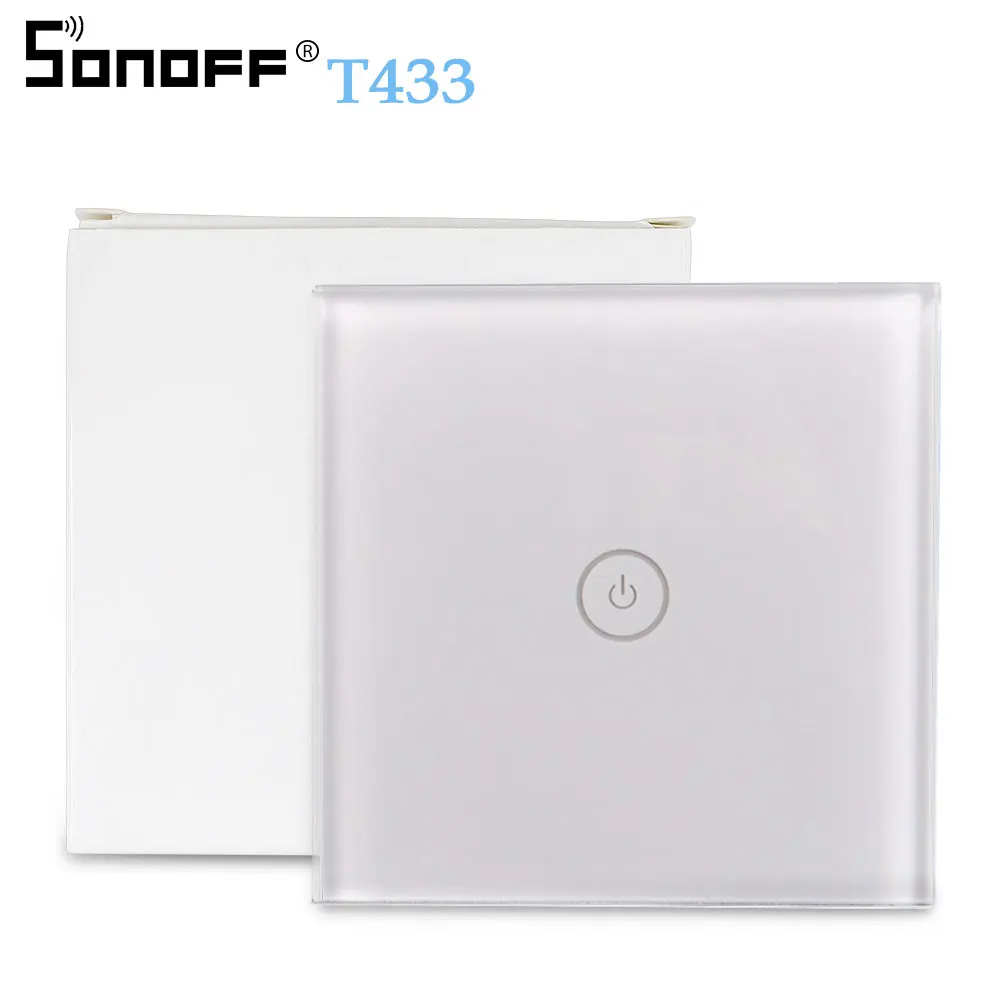 SONOFF T433 86 Тип 433 МГц RF пульт дистанционного управления на стену светодиодная стеклянная Сенсорная панель беспроводной умный контроллер работает с T1 WiFi переключатель