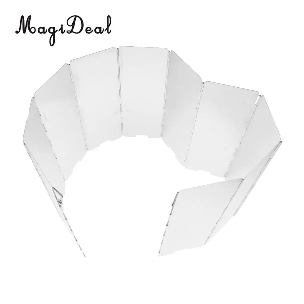 MagiDeal 10 Plates Folding Camping Cooker Gas Stove Wind Shield Screen Windshield for Outdoor Camping Hiking Stove Accessories