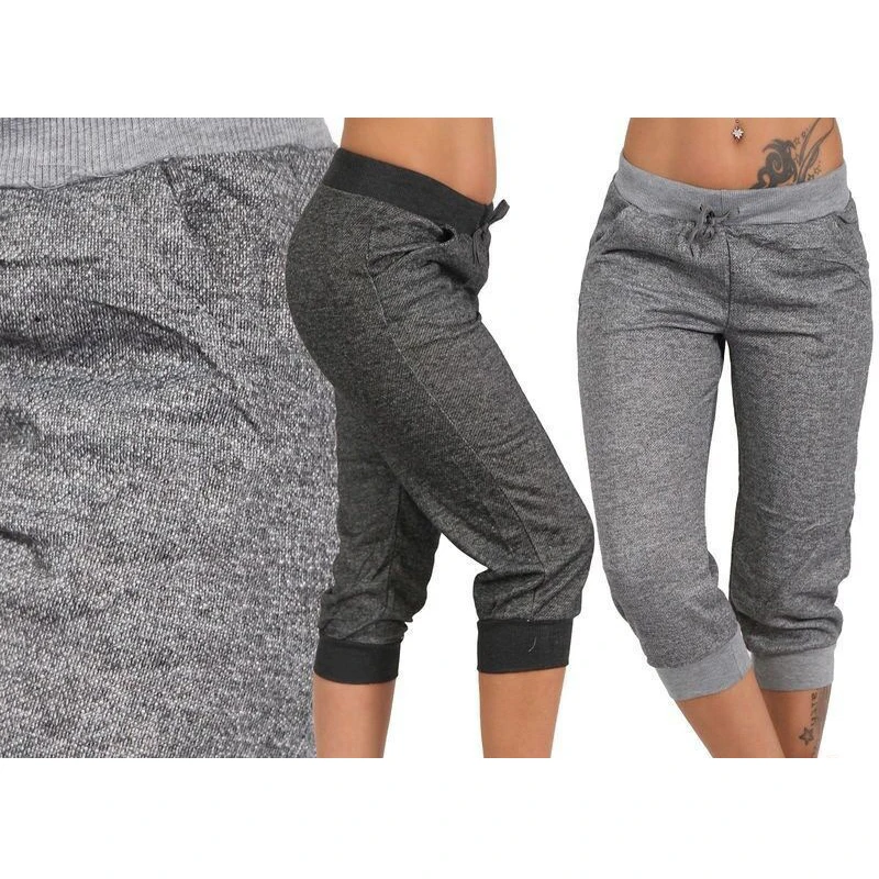 Casual Yoga Shorts Comfortable Capri Yoga Pants Gym Fitness Jogging Sport Pants Elastic Sportwear Female Athletic Trousers