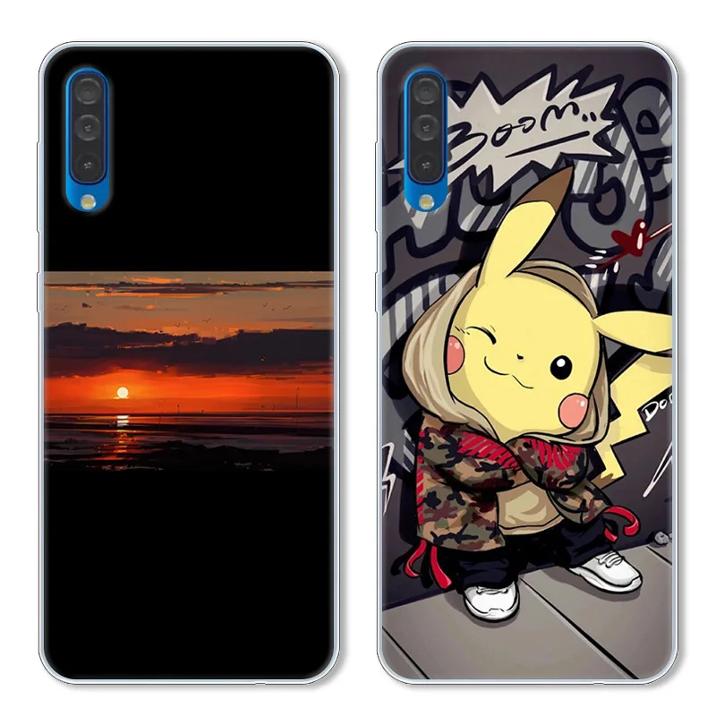 For Coque Samsung A50 Case Silicone Soft TPU Cover For Samsung Galaxy A50 Cases Funda A 50 A505 Case Rose Flower Cute Capas