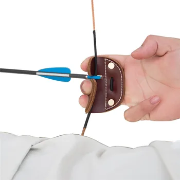 

Free shipping Archery protective gear finger guard leather finger protector bow and arrow hunting