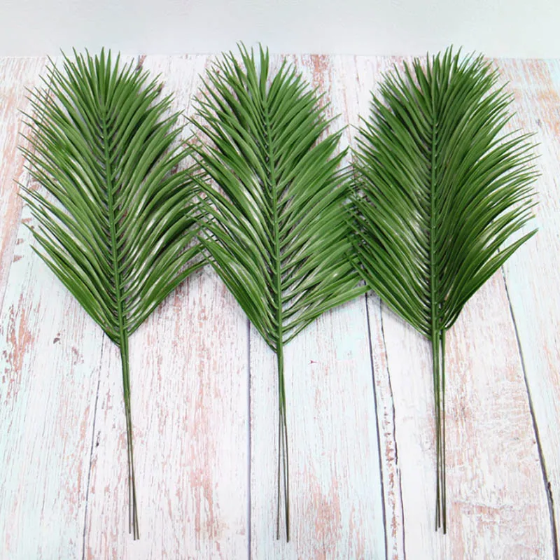 Wholesale Simulated iron Leaves green plants Fake Palm Tree Leaf Greenery for Floral flower Arrangement flore wedding decoration