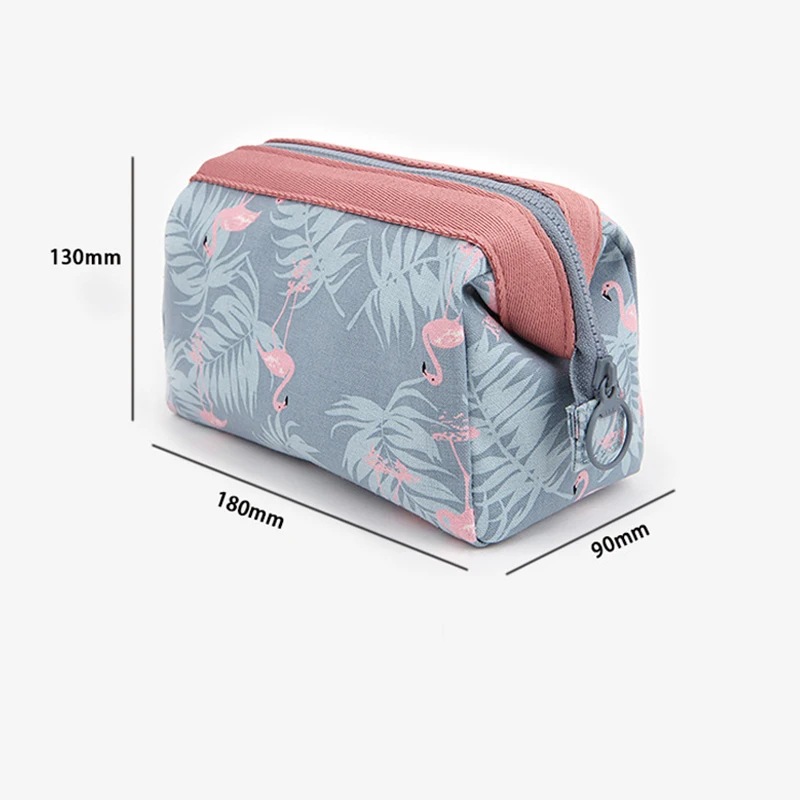 GABWE السفر التجميل حقيبة فلامنغو حقيبة مستحضرات تجميل النساء سستة اليد عقد المكياج يد المنظم الحقيبة غسل الزينة أكياس