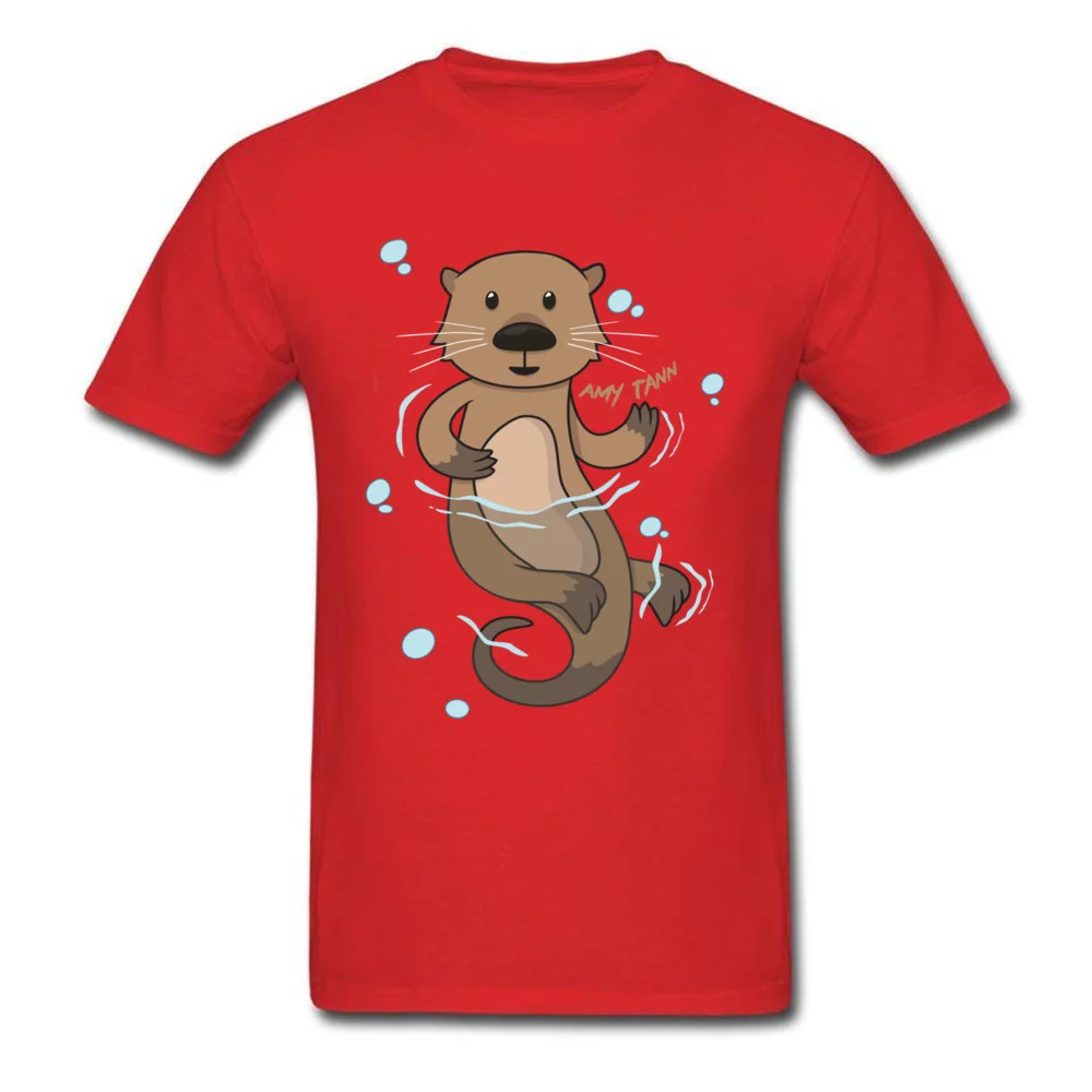 Otter Apparel T-shirts Custom Short Sleeve 2018 Popular Round Neck 100% Cotton Tops Shirts Casual Tee-Shirt for Men Lovers Day Otter Apparel red