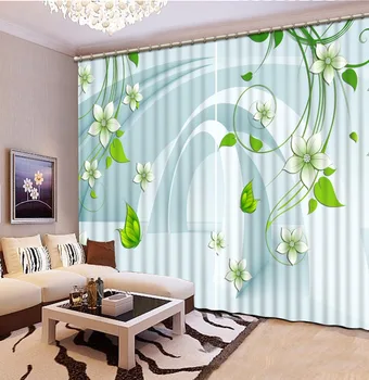 

Fashion Customized 3D Curtain Simple Space Flowers Curtain 3D Bathroom Shower Curtain Blackout 3D Curtains