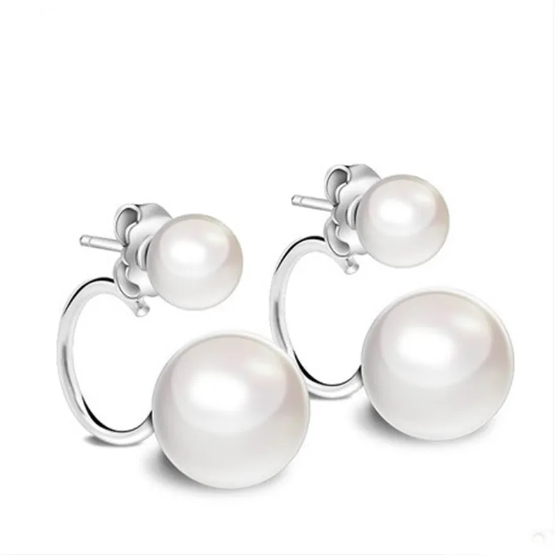 925 Sterling Silver Earrings Hot Style Fashion Pearl Ear Studs Personality 2 Kinds of Wear 8893 | Украшения и аксессуары