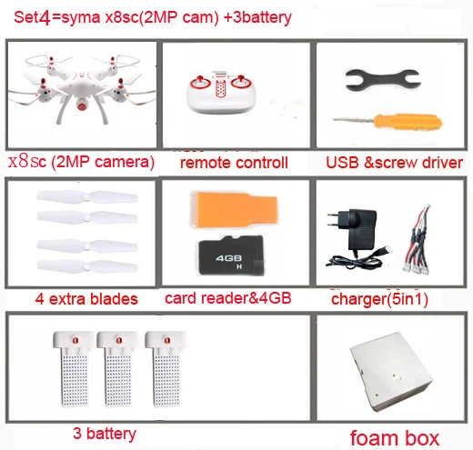 Syma X8SW x8SC WI-FI с видом от первого лица 720P HD Камера или 2MP Камера 6 оси удержания высоты RC Quadcopter RTF р/у или в режиме реального времени H9R 4K Камера drone - Цвет: set4 x8sc