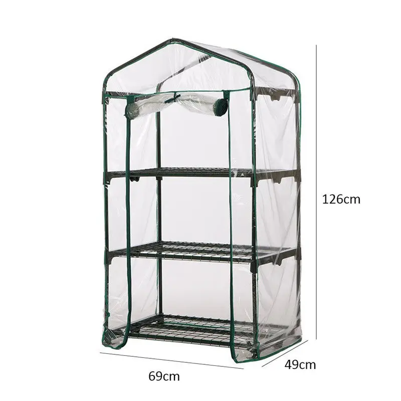 3/4/5-Tier Mini Greenhouse Steel Frame Outdoor Garden Plant Grow House PVC Cover 3/4/5-Tier Mini Greenhouse Steel Frame Outdoor Garden Plant Grow House PVC Cover