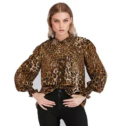2018 za для женщин леопардовый aprint свободные блузки для малышек животные печати blusa Женский Комбинезоны девочек принт животны