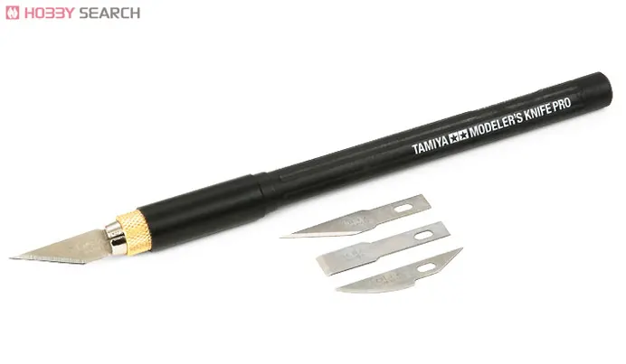 TAMIYA 74098 Modeler's knife Pro инструменты для рукоделия 3 прямые лезвия+ 2 изогнутые лезвия+ 2 зубила лезвия