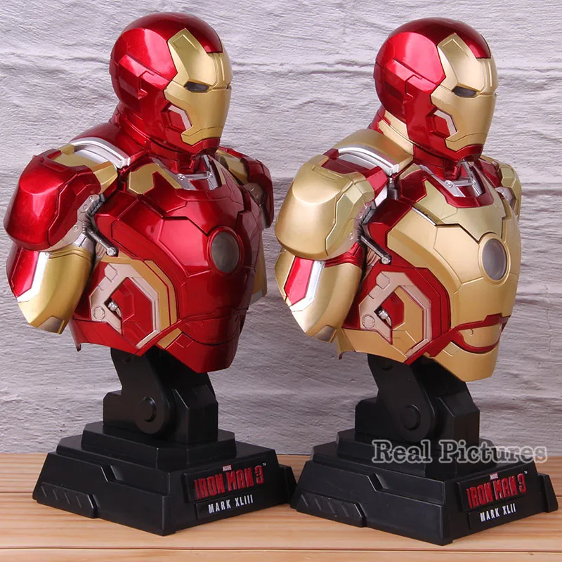  Marvel Iron Man 3 Mark XLII MK 42 MARK XLIII MK 43 1/4 Scale Figure Iron Man Bust Statue Collectibl - 33006704273