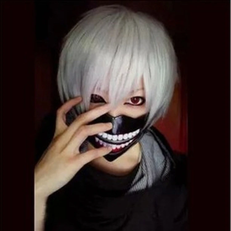 

Tokyo Ghoul Kaneki Ken 30cm 11.81" Short Straight Cosplay Wig for Man Boys Heat Resistant Synthetic Fake Hair Silver White