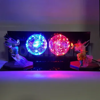 

Dragon Ball Z Action Figure Son Goku vs Vegeta Flighting Flash Ball DIY Display Set Dragonball Super Saiyan Goku DBZ Lamp DIY169