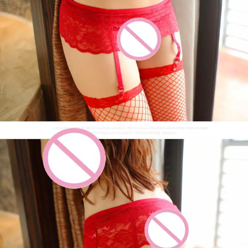 Для женщин платья, сексуальные кружевные чулки подвязки для чулок 523 Эротическое белье Аксессуары подвязка - Цвет: Red
