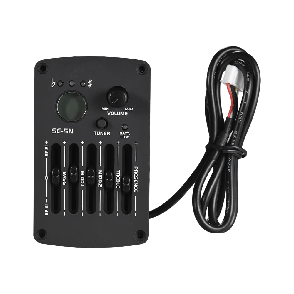 New Arrival Acoustic Guitar Pickup 5 Bands EQ Equalizer Classical Preamp Piezo with LCD Tuner | Спорт и развлечения
