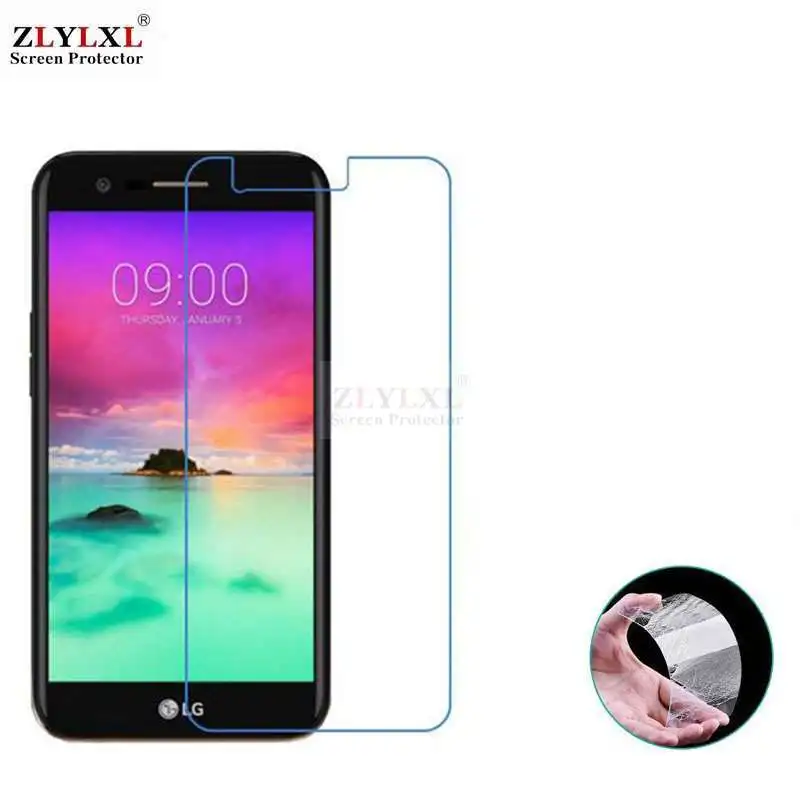 

Glass + case Transparent Dirt-resistant soft back case for LG k10 2017 tempered glass screen protector