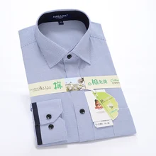 Официальные мужские в горошек длинные Платье с рукавами рубашки весна-осень супер большой хлопка высокого качества большие размеры 39-45, 46, 47 48 49 50