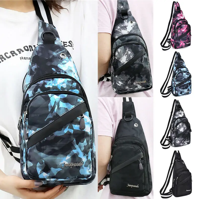 

2019 Newest Hot Men Women Sport Casual Sling Camouflage Oxford Sling Bag Chest Shoulder Crossbody Zipped Phone Waist Packs