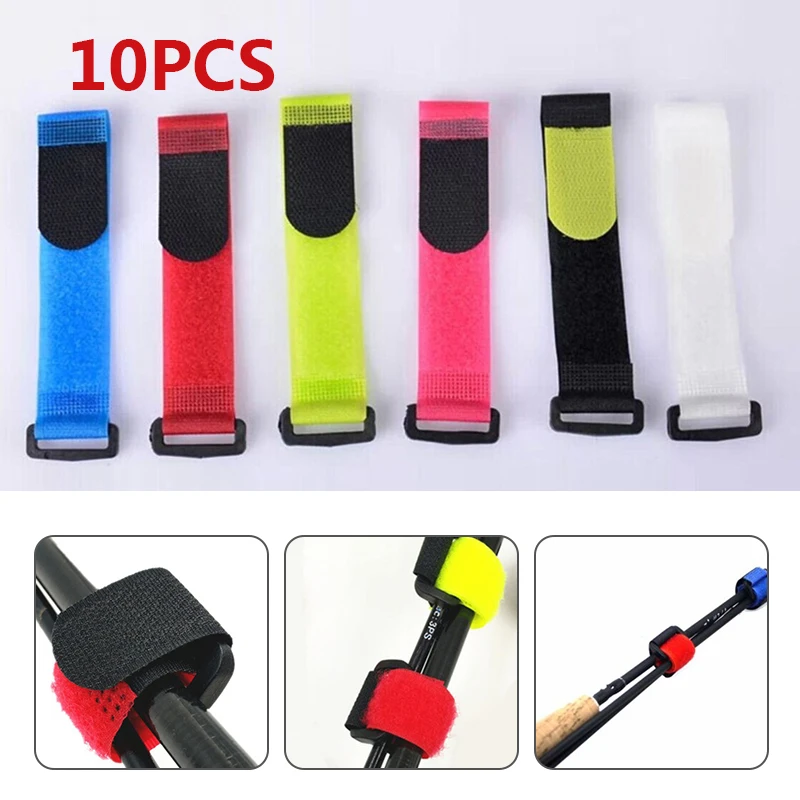10 قطعة قابلة لإعادة الاستخدام الصيد قضيب التعادل حزام حامل الحمالات السحابة هوك حلقة وصلة كابل العلاقات حزام صندوق معالجة الصيد اكسسوارات