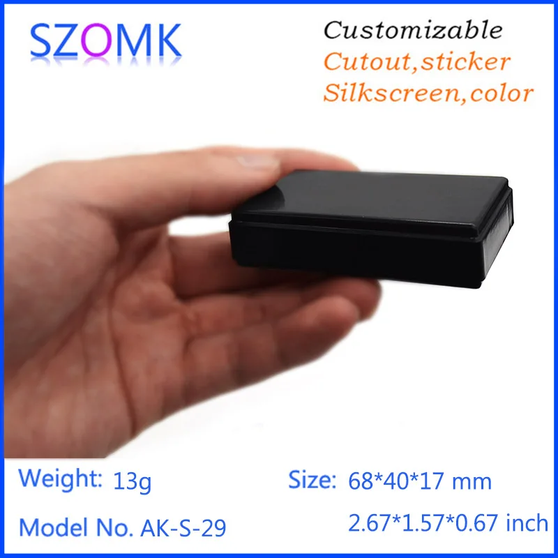 

2 pcs, small plastic enclosure instrument enclosure box for pcb 68*40*17mm szomk plastic project box diy electronics box