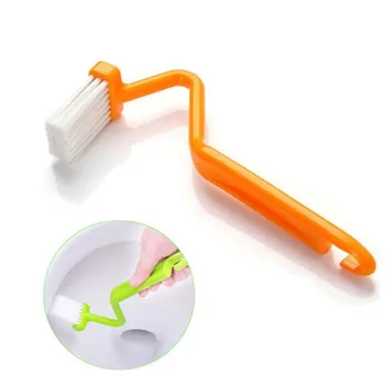 

House Sanitary S-type Toilet Brush Curved Bent Handle Cleaning Brush Scrubber Home Bath Cleaner Tools
