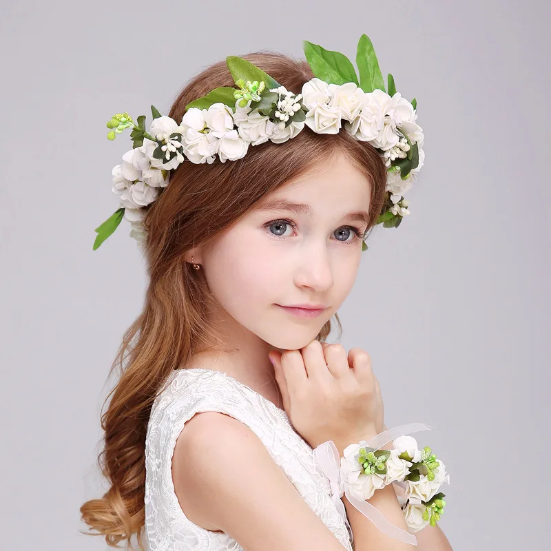 Children Flower Headpiece Girl Hair Accessories Floral Crown Bohemia