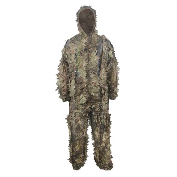 

Summer Bionic Camouflage Breathable Hunting Suit Clothing Tactical Bionic Ghillie Suits Jacket+Pant Snipe Military Clothing S512