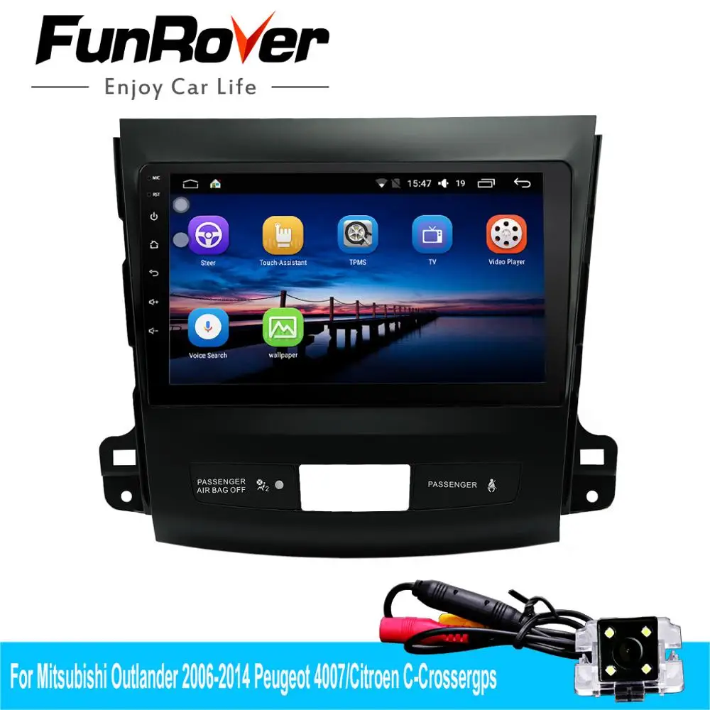 

Funrover android 9.0 IPS+2.5D car dvd For Mitsubishi Outlander 2006-2014 Peugeot 4007 Citroen C-Cross radio gps navi multimedia