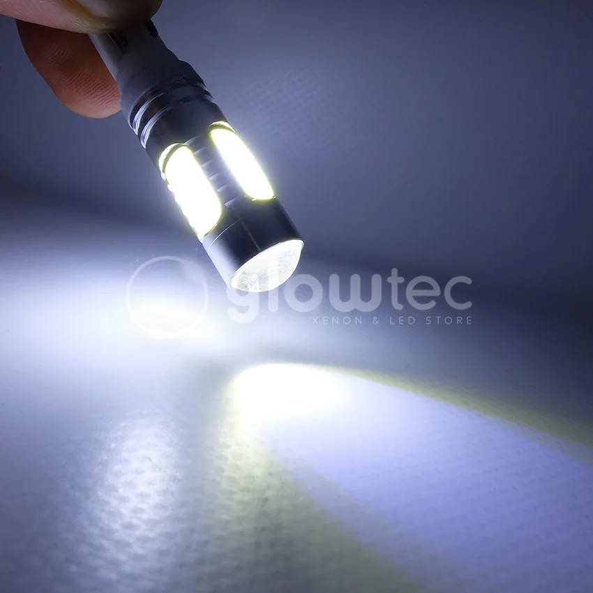 10 шт. T10 7,5 Вт высокой мощности Мощность T10 светодиодный 5 COB 5 SMD 7,5 Вт(5*1,5 W) 5cob 5smd одежды с принтом «Тачки», сигнал задних фонарей, фонарей указателей повтора и светодиодный фонарь лампа glowtec