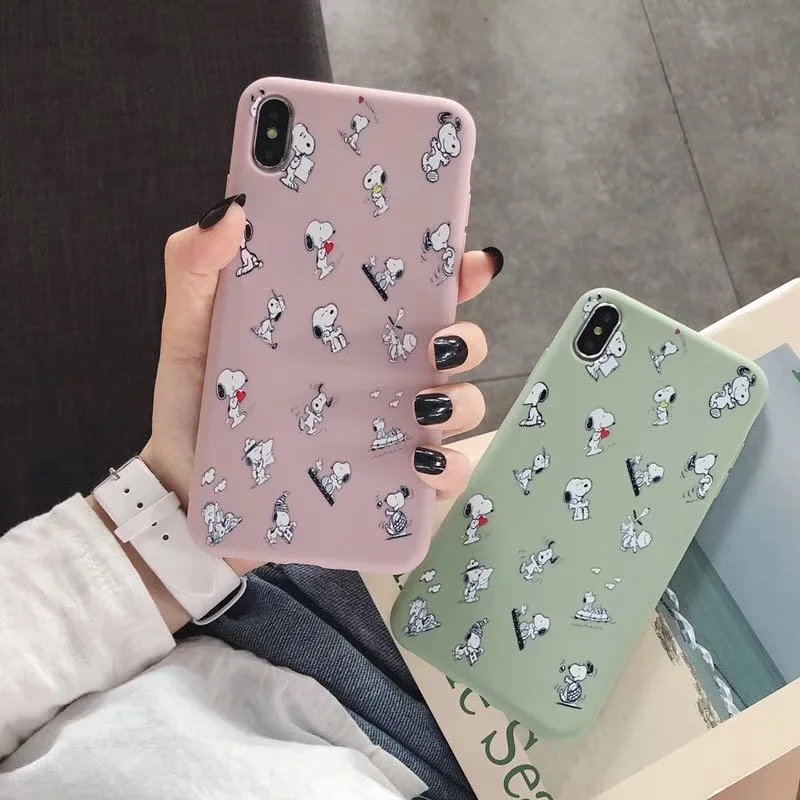 

New Cute Dog PEANUTS Charlie Brown Soft Silicone phone case for iphone 6 6s 6plus 7 7plus 8 plus X 10 XS XR MAX cover coque capa