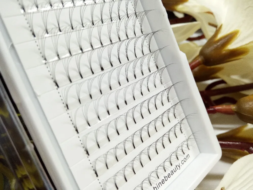

1tray Short Stem Premade Fans 4D Russia Volume Lashes Handmade Individual Eyelash Extension Make Up Free Shipping.