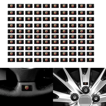 

100pc car decoration Sticker Car steering wheel Epoxy sticker Car Emblem Decal For Fiat Punto Abarth 500 Stilo Car Accessories