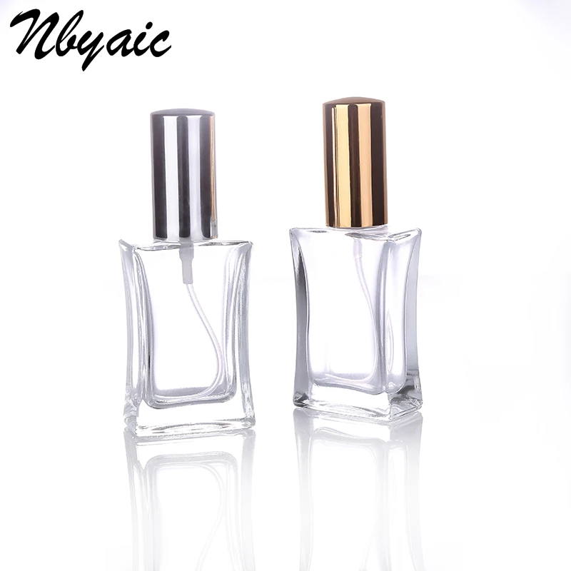 Nbyaic 1Pcs Crystal Clear Glass Bottle 30ml Square Perfume Nozzle Bottle Glass Spray Bottle Spray Bottle Free Shipping