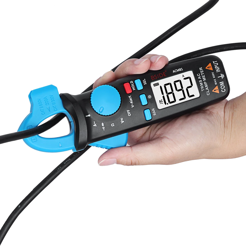 

BSIDE Digital AC Clamp Meter 2000 Counts Auto Range Handheld Multimeter Amperimetro voltmeter with Backlight LCD Diaplay