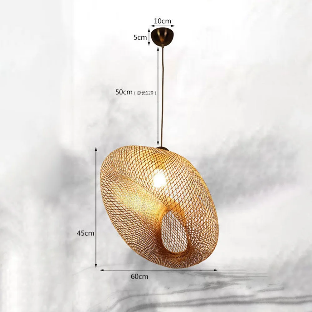 Бамбуковый светодиодный подвесной светильник E27 из плетеного ротанга с волнистым абажуром, винтажный Японский подвесной светильник для дома и дома, столовой, комнаты, светильник ing - Цвет корпуса: Model 5