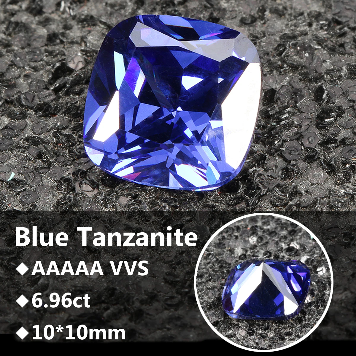 Натуральный сапфир бриллианты Синий танзанит для Для женщин Танзанит, на день рождения, подарки костюм Обручение ювелирные изделия 10x10 мм