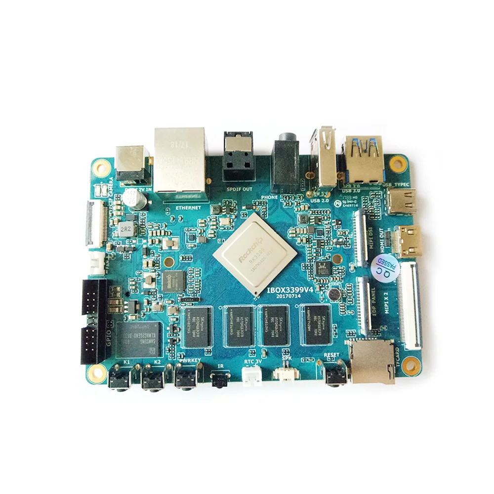 Макетная плата IBOX 3399 с ядрами Quard A53 (1 4 ГГц) + два ядра A72 2GDDR 16GEMMC Android Ubuntu Debain