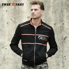 FreeArmy Bomber Moto Jackets Men Autumn Stand Collar Contracted Men Clothes 2018 Black Contrast Color Biker Jacket Coat Male