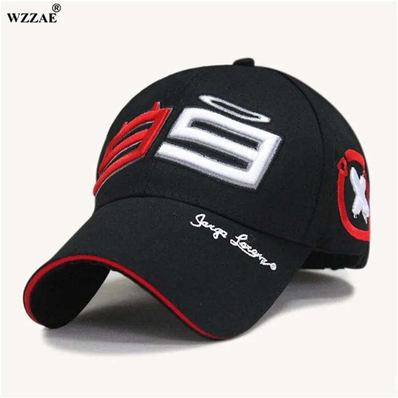 

WZZAE Moto Gp 99 Jorge Lorenzo Hats For Men Racing Cap Cotton Brand Motorcycle Racing Baseball Caps Car Sun Snapback Black Hats