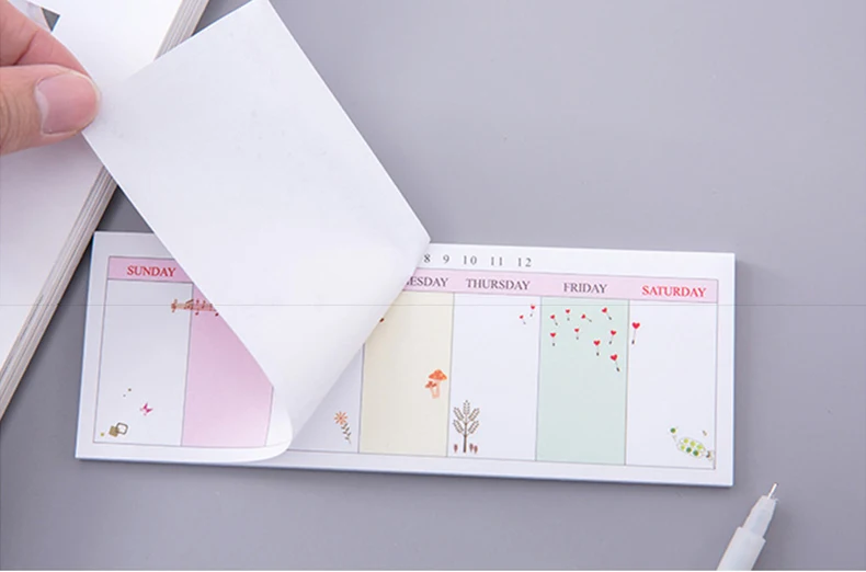 Kawaii Week Plan Sticky Note милый креативный планировщик сообщений наклейки канцелярские товары необычные школьные офисные товары для учебы блокнот