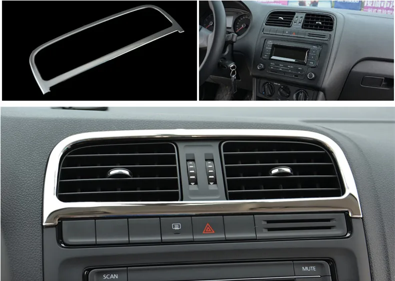 Рамка для кондиционера нержавеющая сталь Volkswagen POLO 2011 12 13 14 15 16 17 AA346|Лепнина