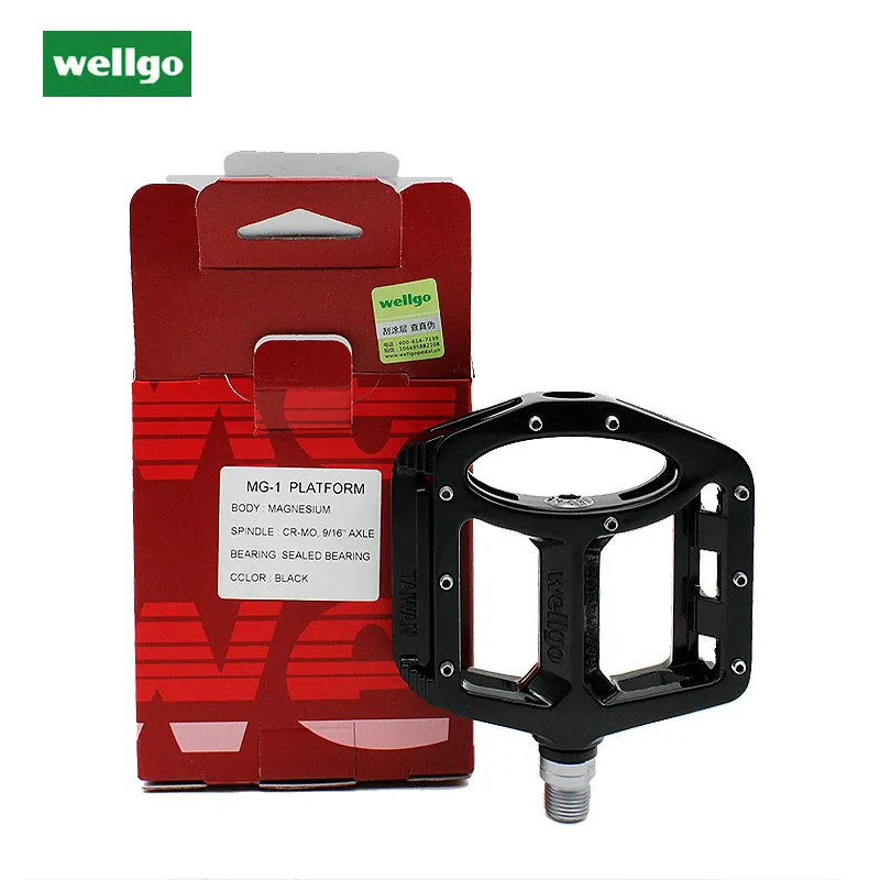 White Wellgo MG-1 Titanium Spindle Axle Mountain BMX MTB Bike Platform Pedals