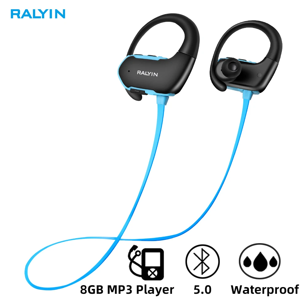 Ralyin bluetooth 4,2 наушники mp3 IPX6 водонепроницаемые беспроводные наушники спортивные басовые наушники с микрофоном для телефона iPhone xiaomi htc