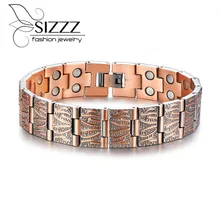 SIZZZ крест-граница e-commerce ювелирные изделия 15 мм* 21,5 см красный медный магнит здоровья браслет и браслеты для мужчин