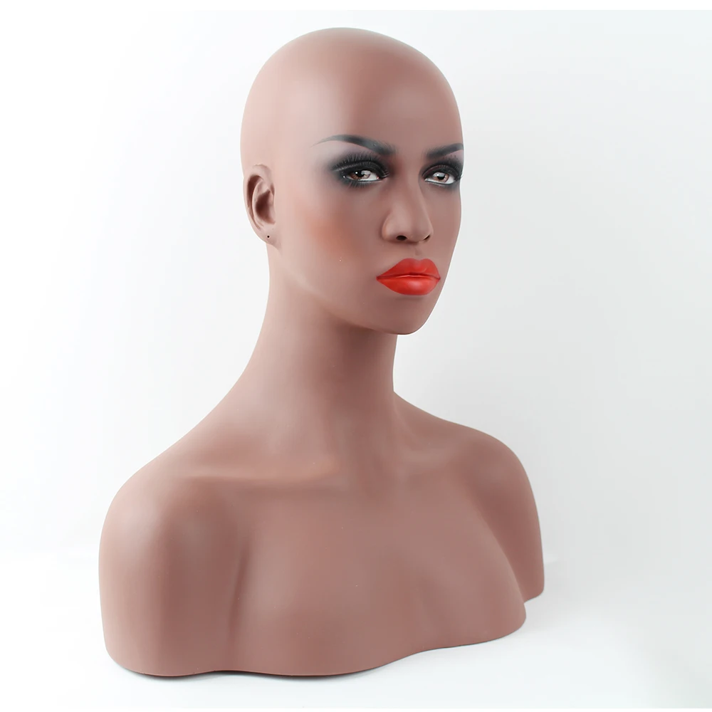 Realistic Fiberglass Female African American Mannequin Dummy Head Bust ...