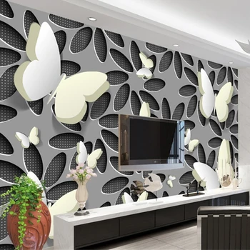 

3D Stereoscopic Butterfly Floral Mural Wallpaper For Wall 3D Non-woven Seamless Wall Paper Bedroom TV Backdrop Home Improvement