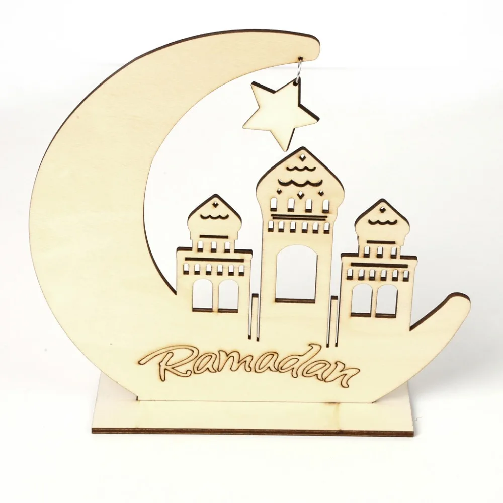 1 шт., деревянный Декор для дома, Мубарак ИД Рамадан, Мубарак, Мун, мусульманская мечеть, деревянная табличка, подвесной кулон, вечерние праздничные принадлежности