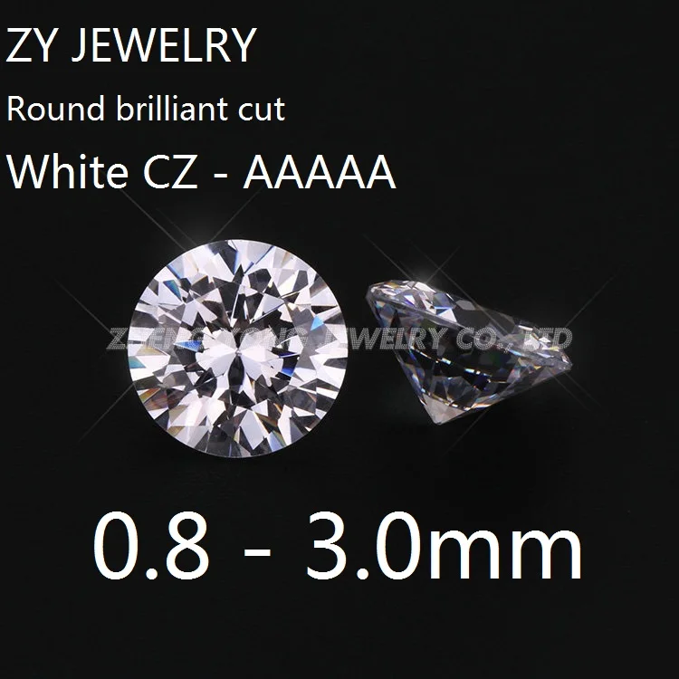 

100pcs 0.8~2.5mm 5A Round Brilliant Cut White Cubic Zirconia Stone Loose CZ Samples Synthetic Cubic Zirconia Stones For Jewelry